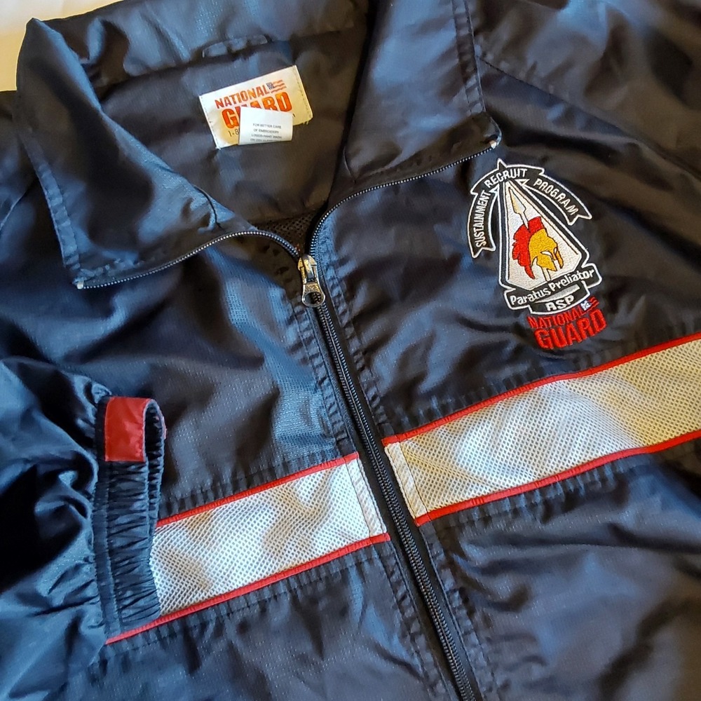 National Guard "Ready Warrior" Jacket Mens XL Recruitment Program Windbreaker‎